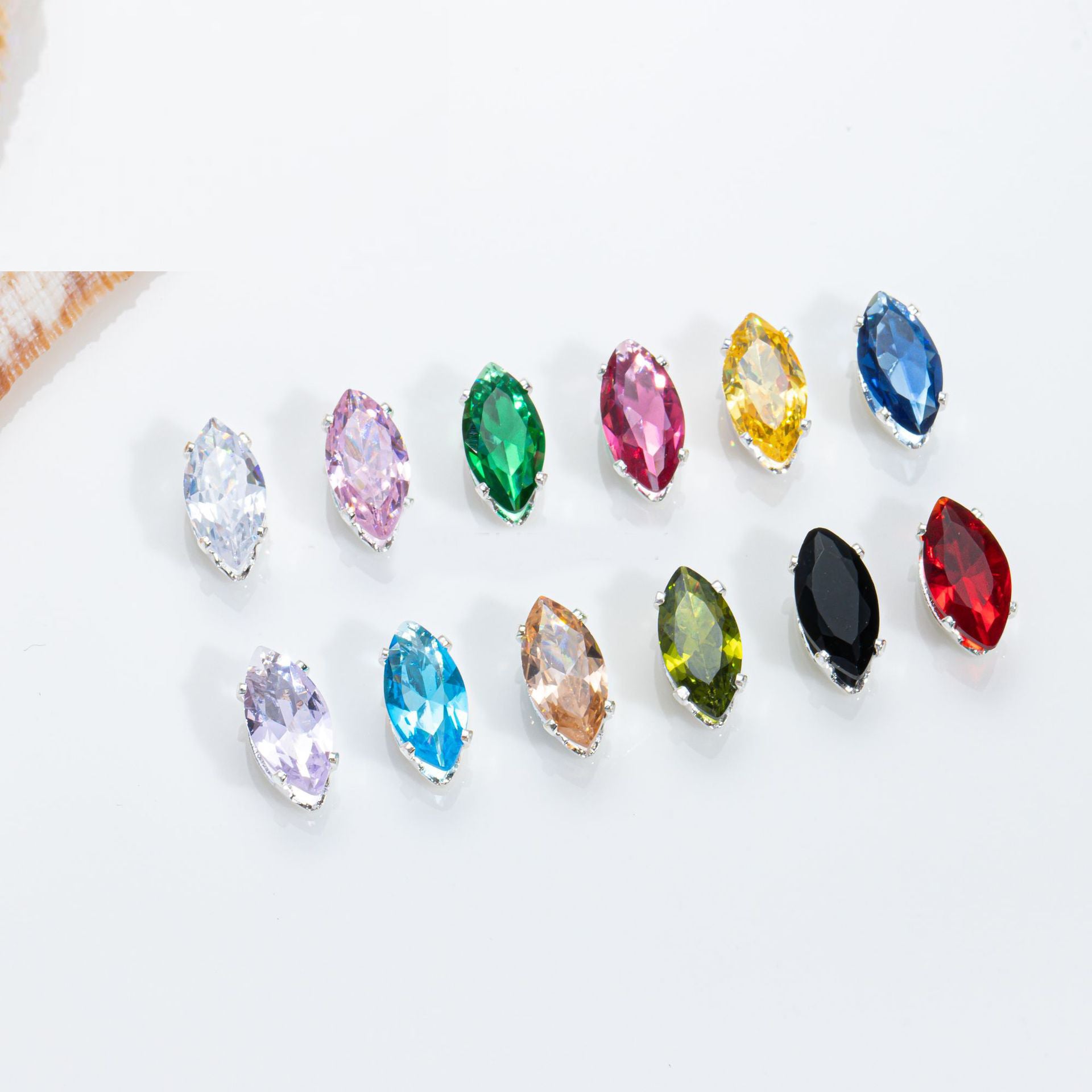 (100pcs)4x8mm Marquise Prong-Set Rhinestone Beads