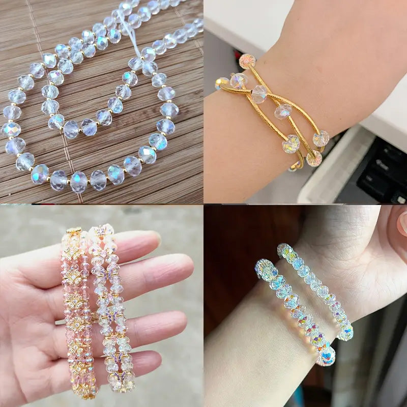 Premium 4/6/8mm Rondelles Crystal Beads-Plated Crest Collection