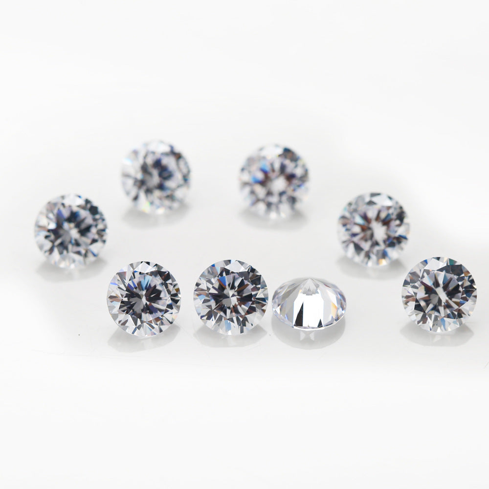 5A 0.6-1.5mm Round Hearts and Arrows Loose CZ Stone - Bulk