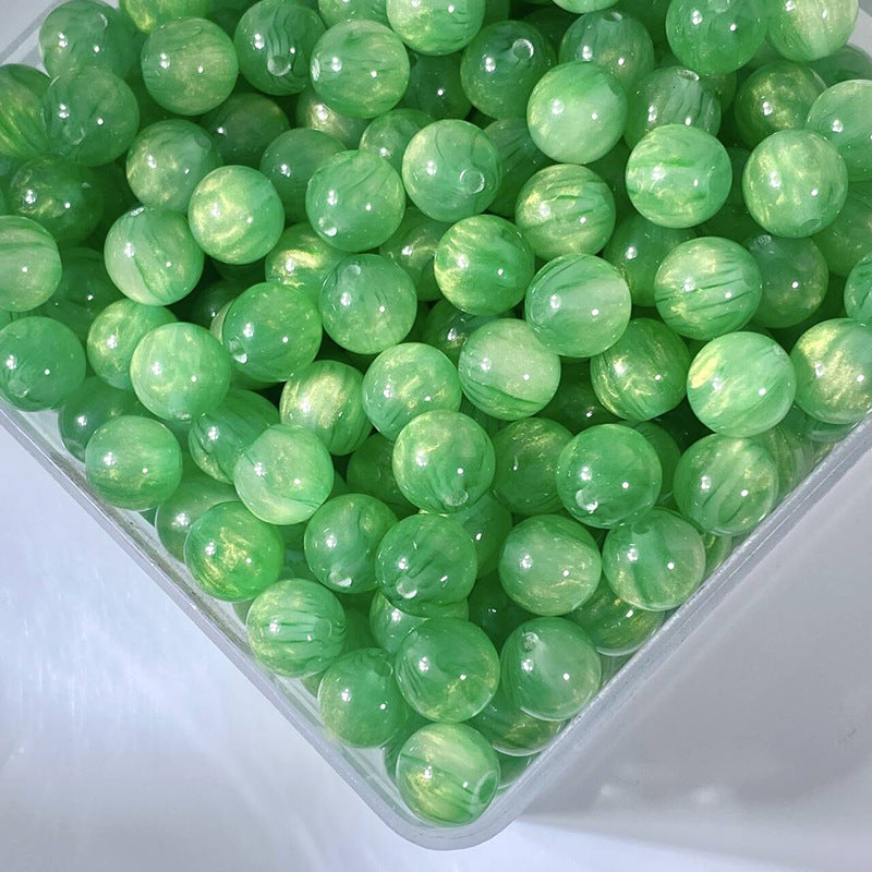 (50pcs)8/10/12/16MM Gilded Resin Beads- Oil-Painted Hues