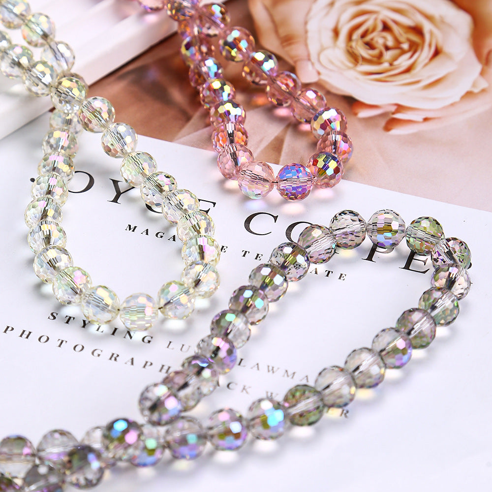 Premium 8MM Disco Round Beads - Half Crystal Series