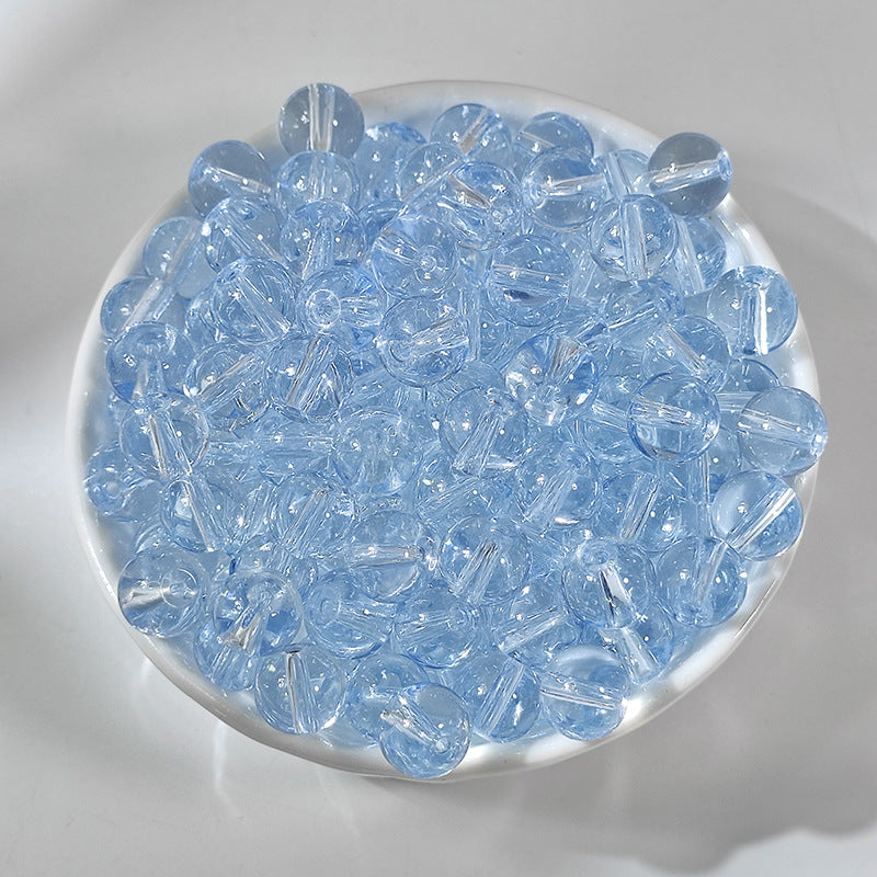 (100pcs)8MM Transparent Jelly Crystals Glass Beads