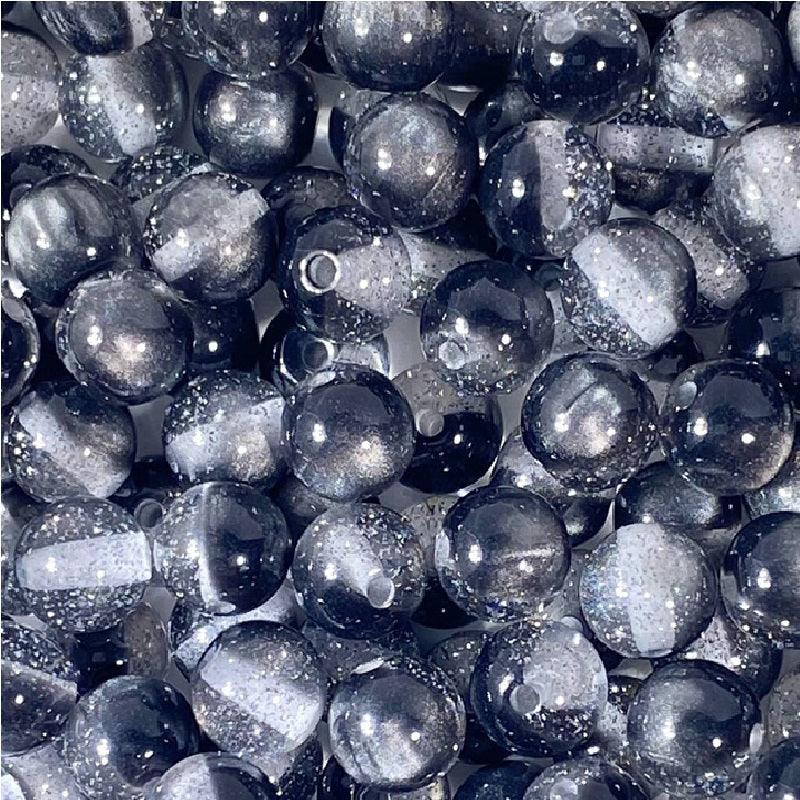 (100pcs)8mm Resin Golden Sands Cat's Eye Beads