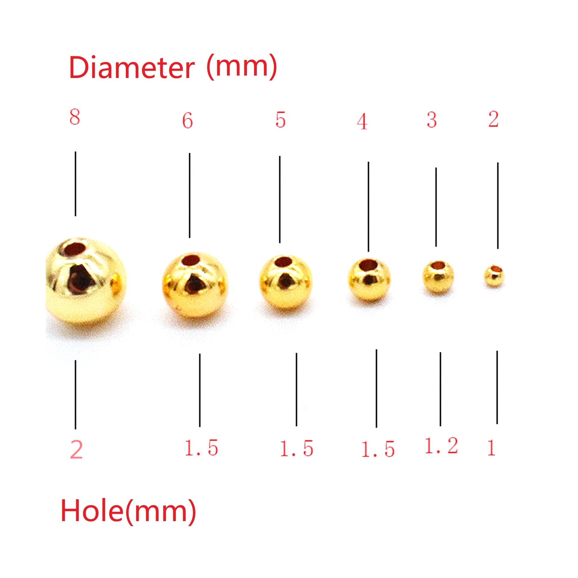 100/500pcs Smooth Spacer Beads