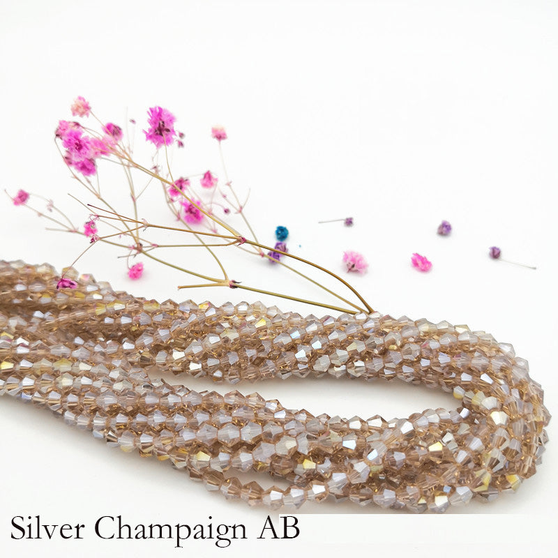 10 Strands 2/3/4mm Bicone Crystal Beads