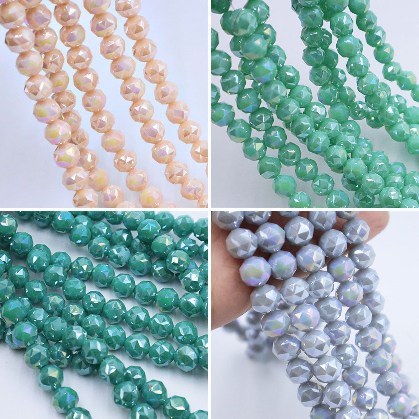 Premium 10mm Round Glossy Glass Beads - Porcelain Series
