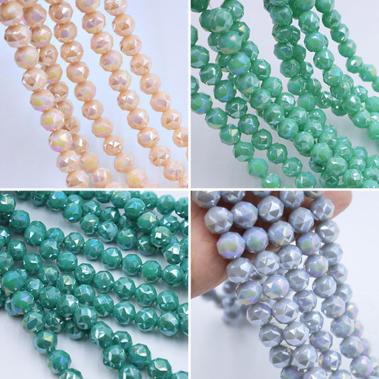 Premium 10mm Round Glossy Glass Beads - Porcelain Series