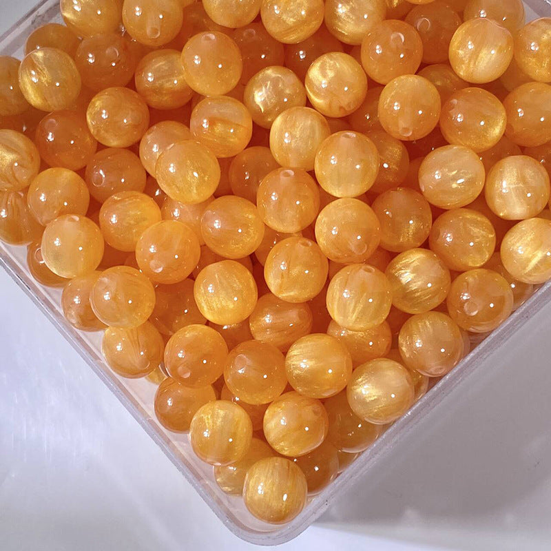 (50pcs)8/10/12/16MM Gilded Resin Beads- Oil-Painted Hues
