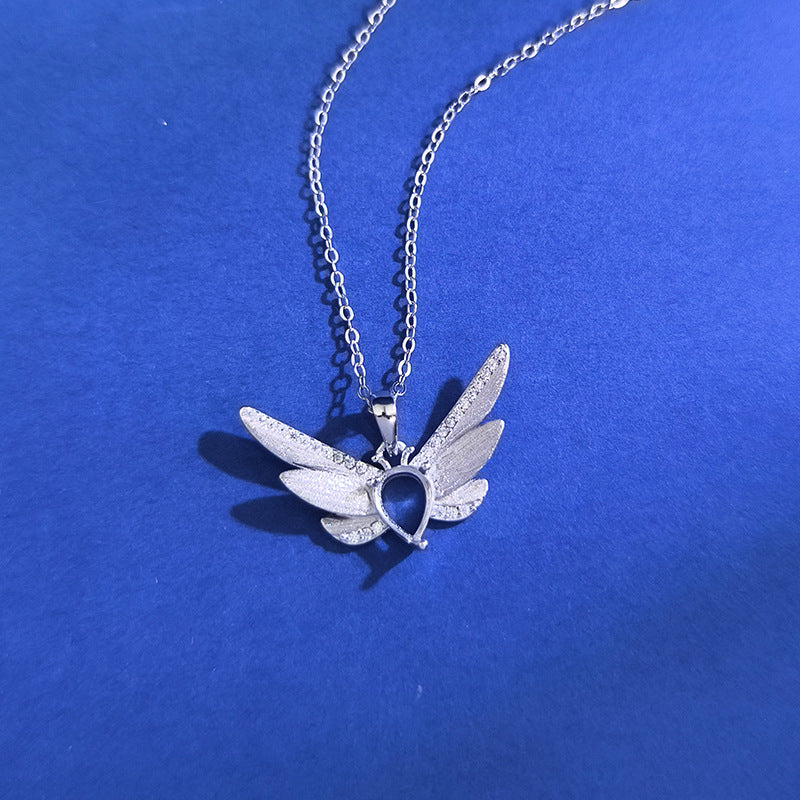 925 Sterling Silver "Firefly" Necklace Mount for 5x7mm Pear Gemstone