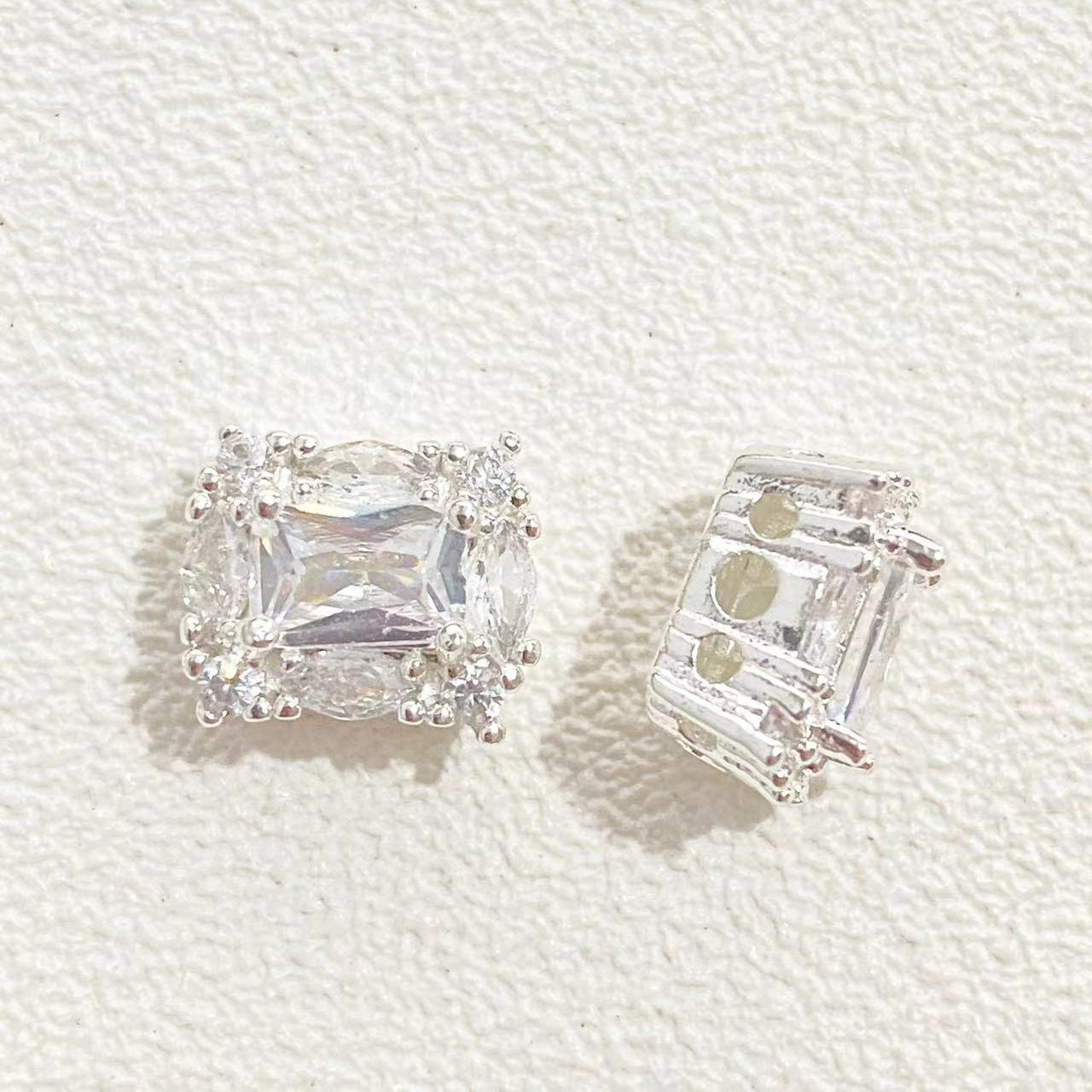 CZs Rectangle Spacer-5pcs