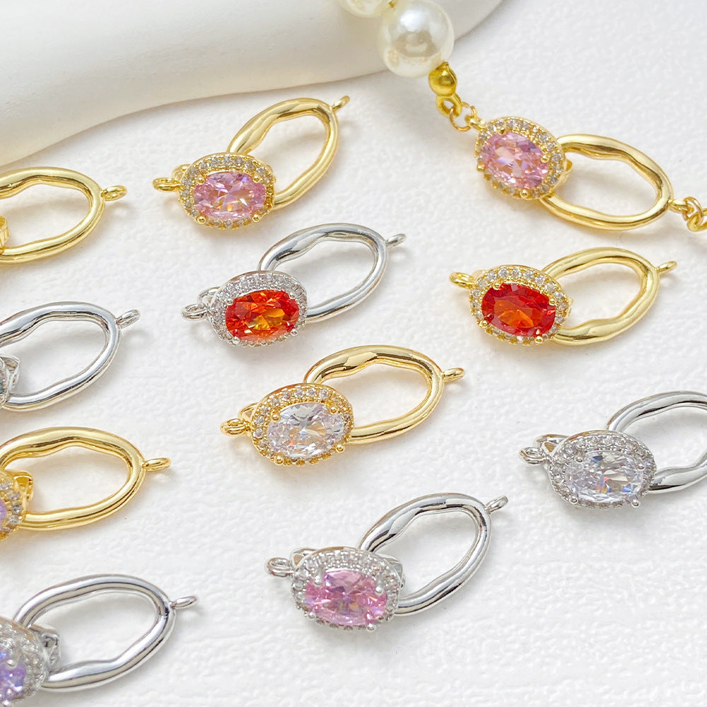 Tarnish-Resistant Figure-8 Baroque Oval CZ Clasp