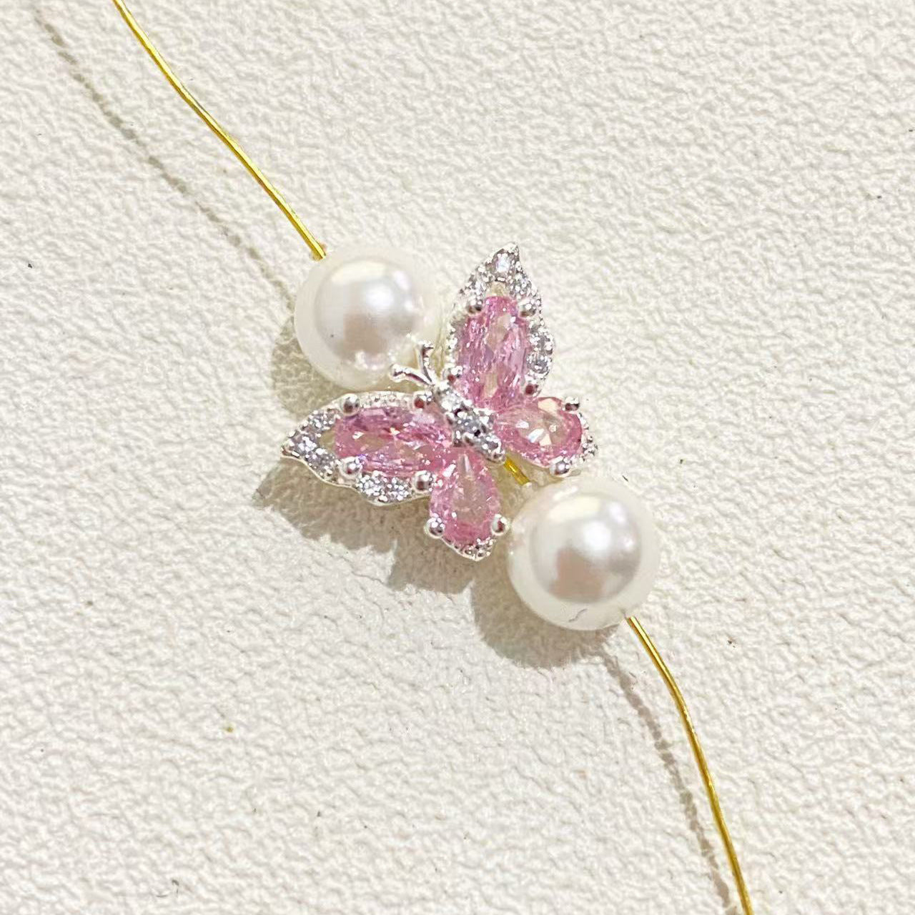 (5pcs)Butterfly CZ Spacer Beads