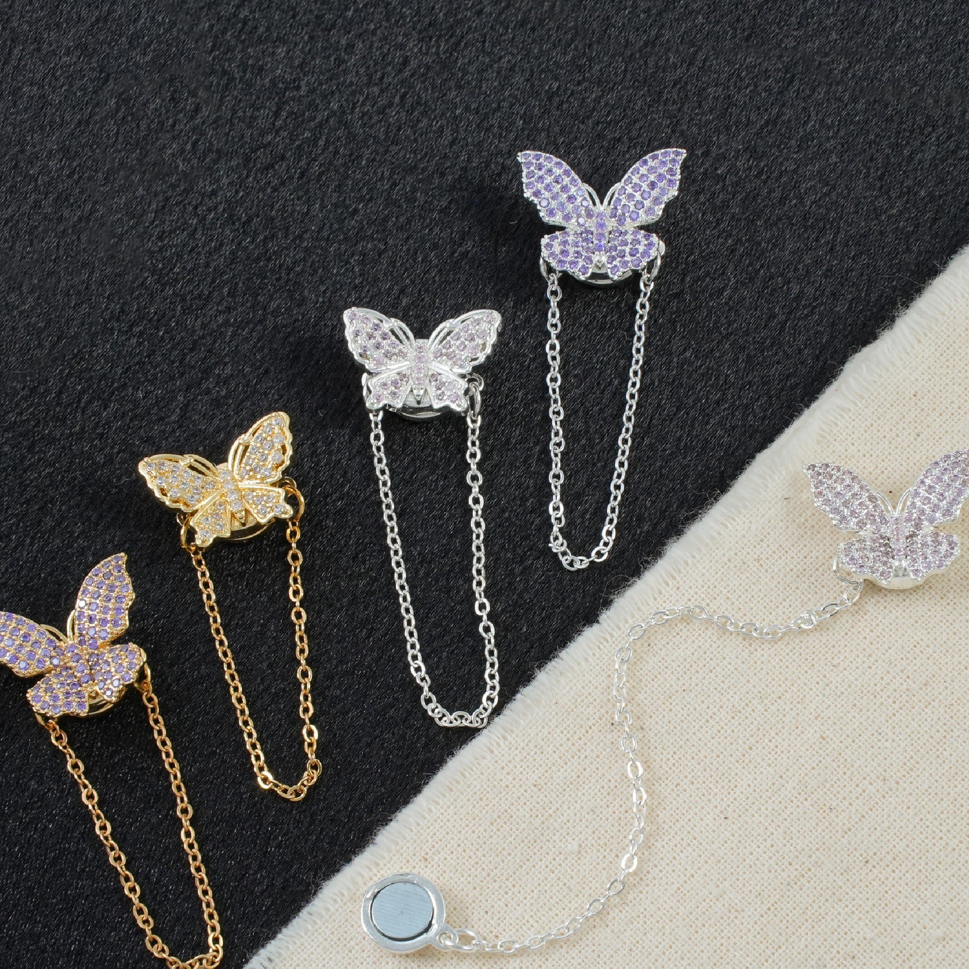 Butterfly Magnetic Clasp Set with Extension Chain
