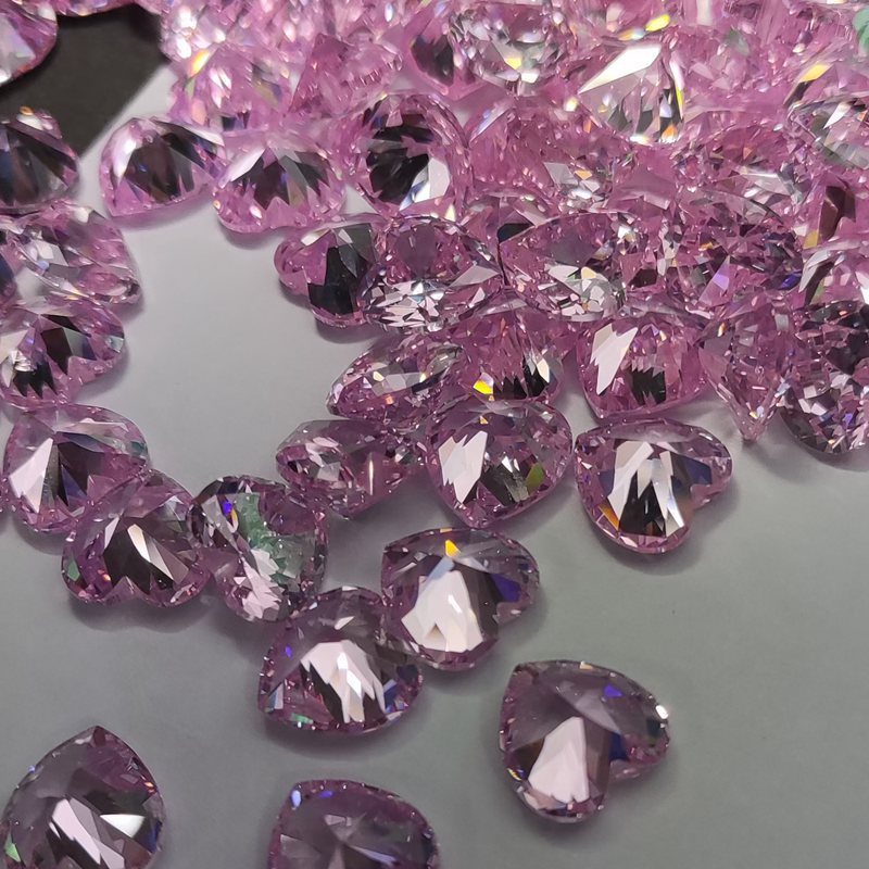 5A 3-20mm Heart Point Cut Loose CZ Stone - Bulk