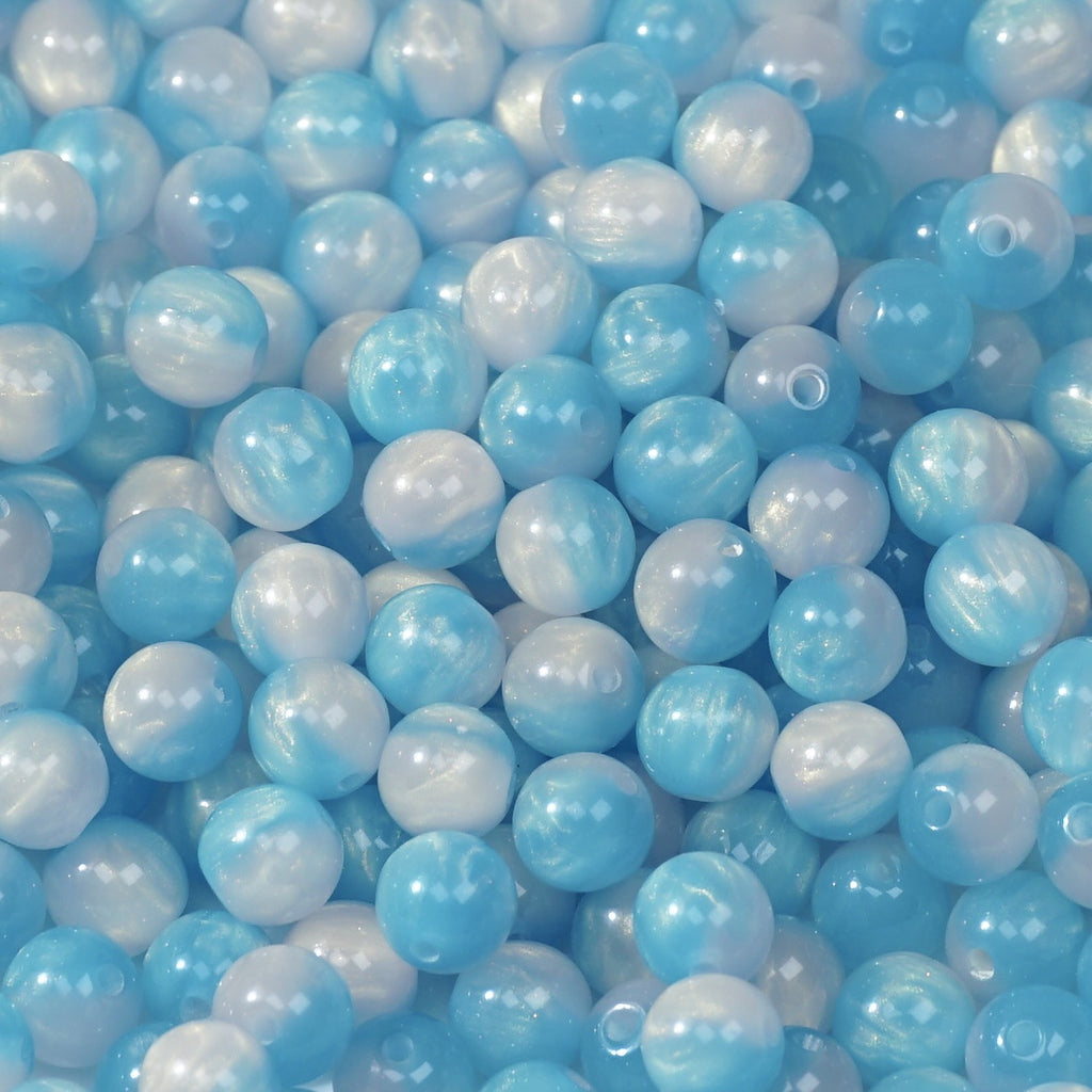 (50pcs)8/10/12/16MM Gilded Resin Beads- Oil-Painted Hues