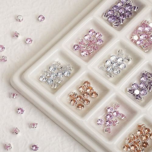 (100pcs)3MM Round Prong-Set CZ