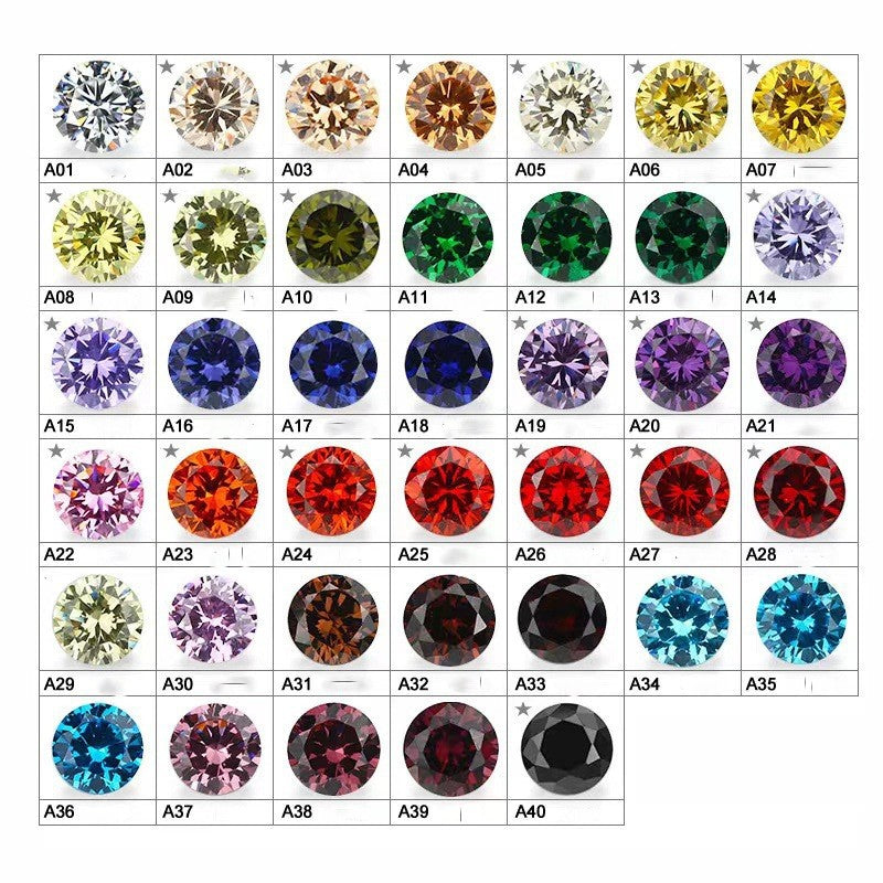 5A 0.8-2.7mm Round Point Cut Loose CZ Stone - 1000pcs