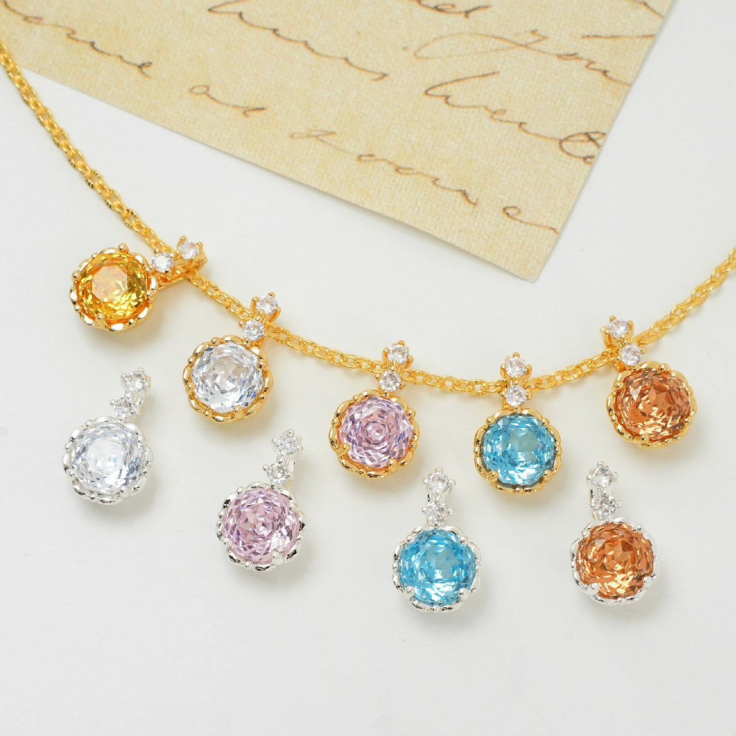 Rose Cut Zircon Connection Closure/Clasp