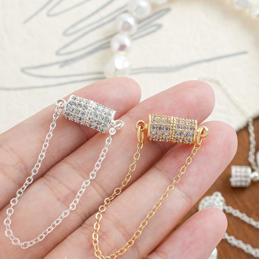 Full Diamond Cylinder Magnetic Clasp