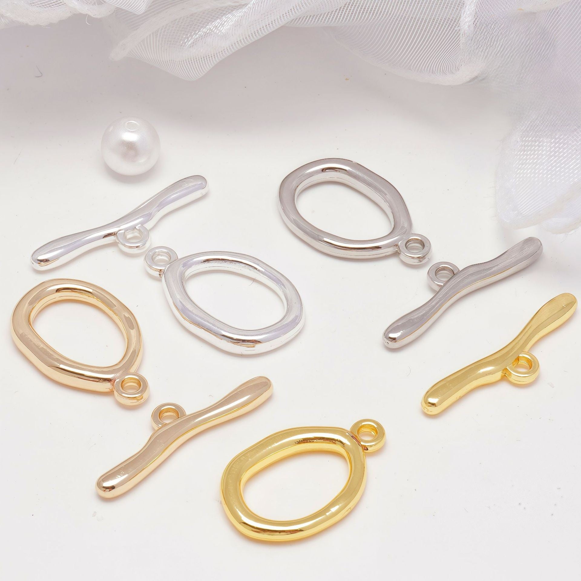 Tarnish-Resistant Oval OT Toggle-10pcs