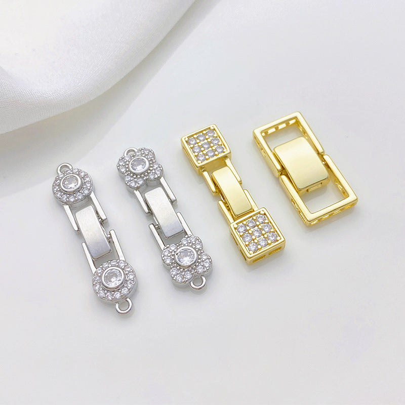 Floral Zircon Watch Closure Connector