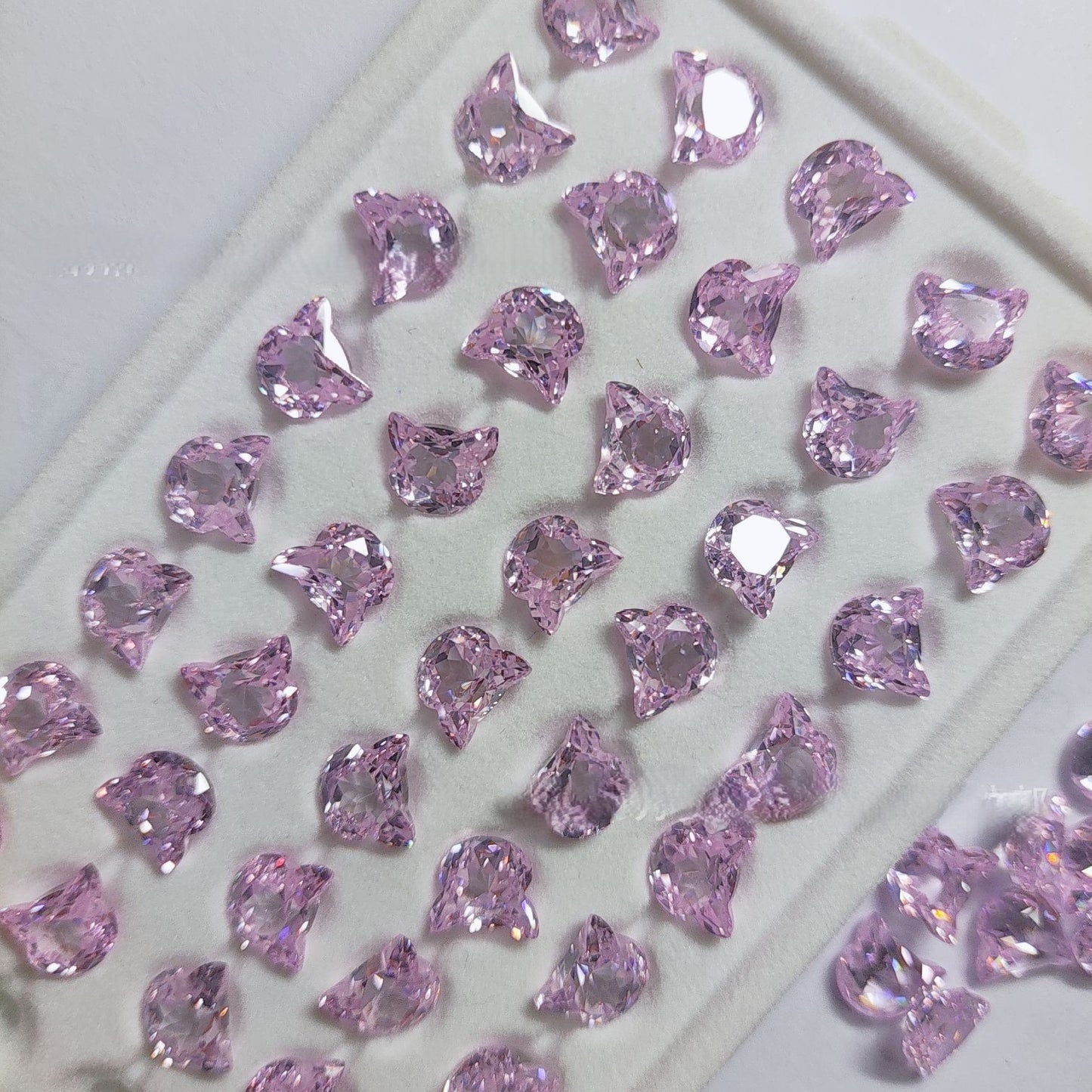 5A 7x8MM The Fortuna Cat Cut Loose CZ Stone - 2pcs