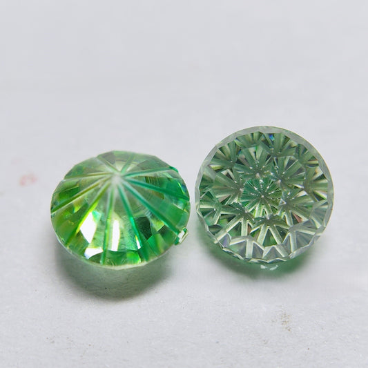 5A 4mm Round Flame Cut Loose CZ Stone - 2pcs