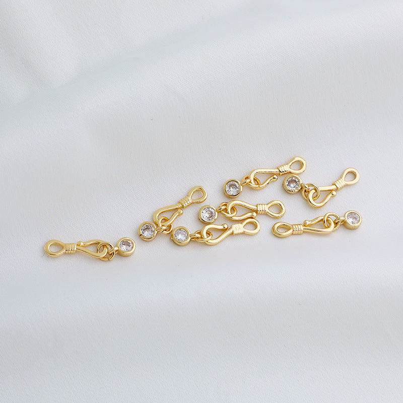 S-shape Clasp with Small Zircon-5pcs