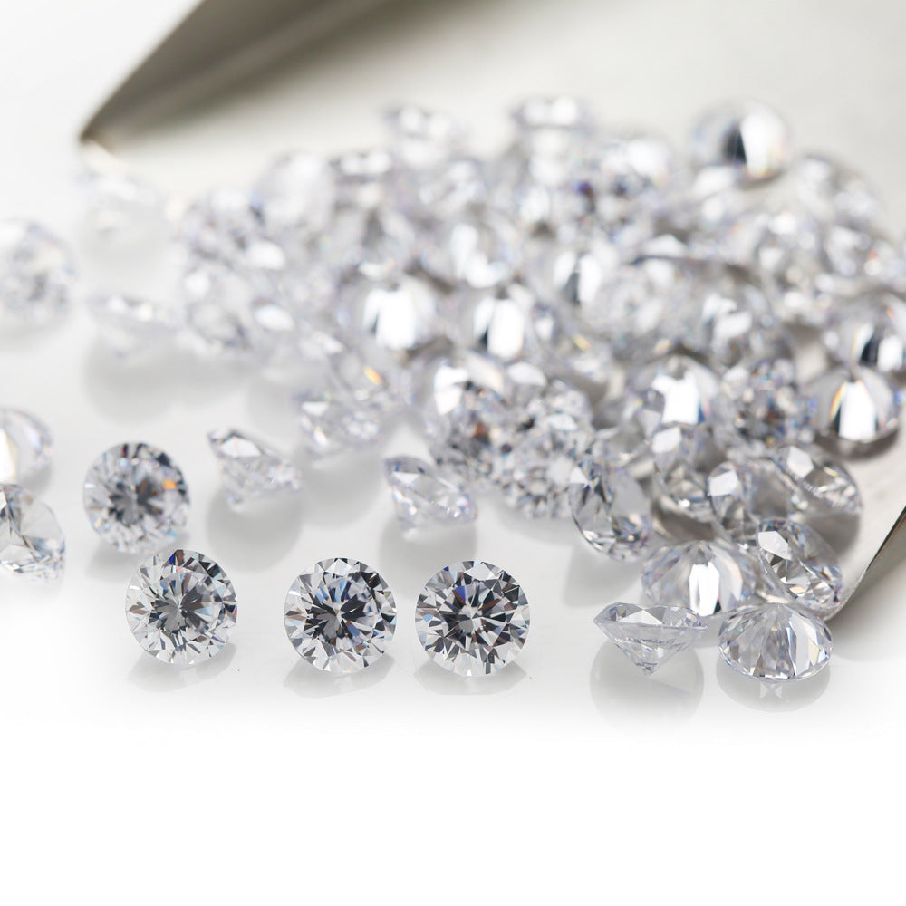 5A 0.6-1.5mm Round Hearts and Arrows Loose CZ Stone - Bulk