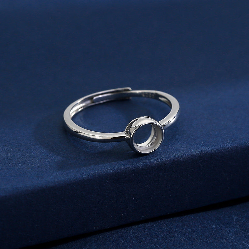 925 Sterling Silver Ring Mount for 5mm Round Gemstone, Minimalist Versatile DIY