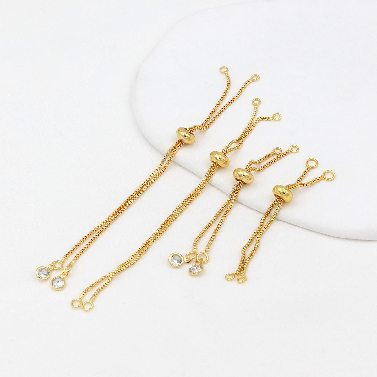Adjustable Slider Chain With CZ Cubic Zirconia Ends