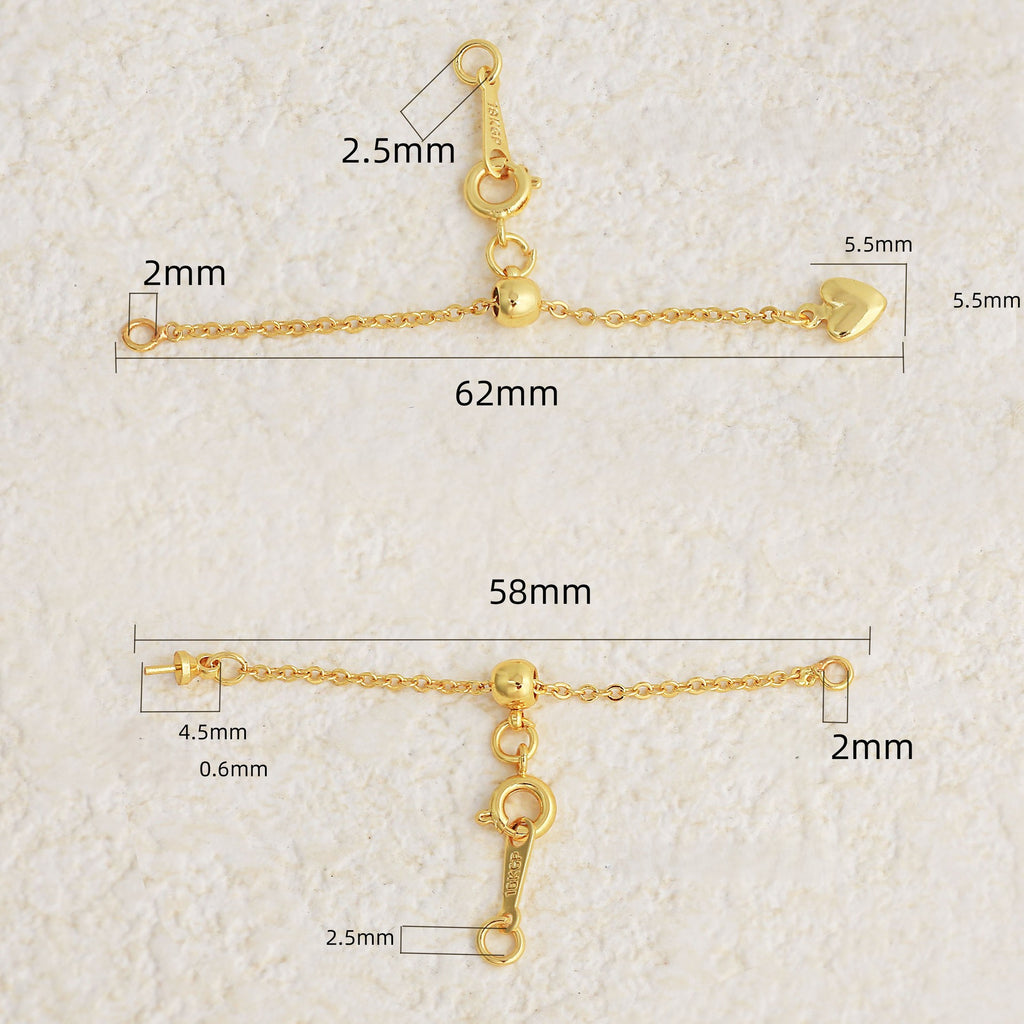 Adjustable Extender Chain Love Heart Clasp