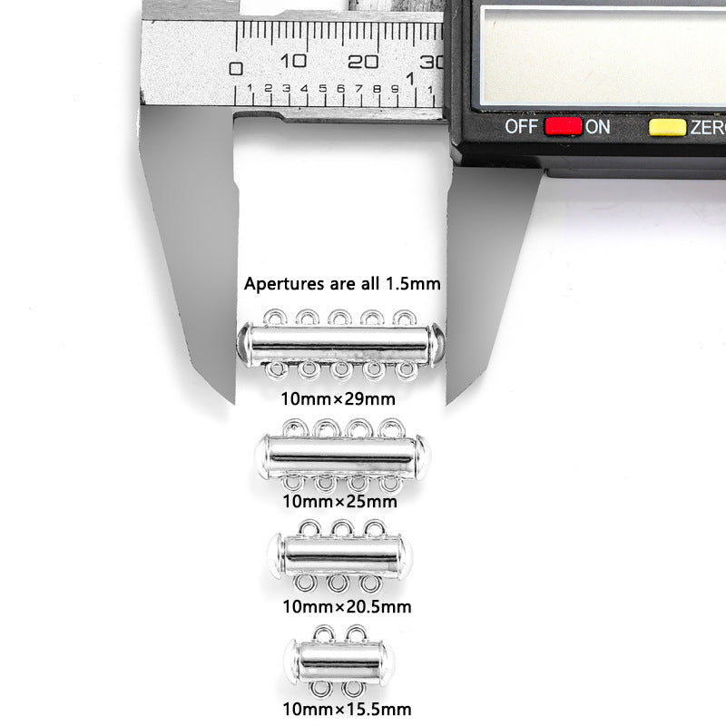 Multi-Strand Magnetic Slide Tube Lock Jewelry Connectors