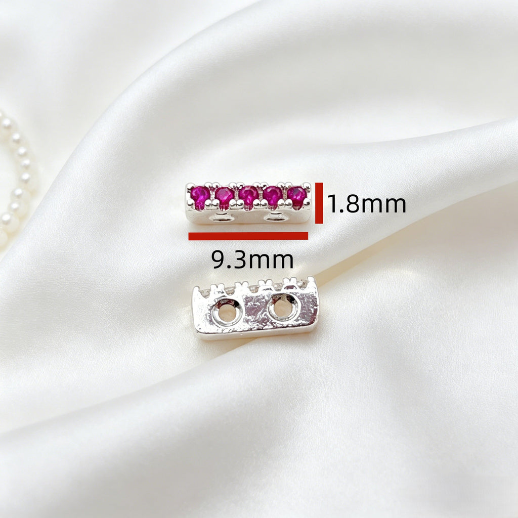 (10pcs)Plated Rectangular Double-Row Spacers