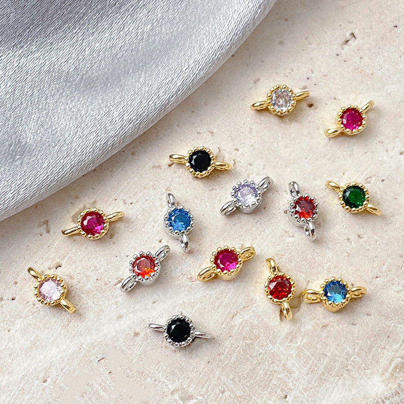 (10pcs)8mm Simple Double-Row Spacers with CZ