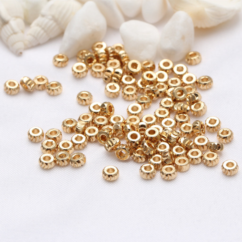 Wheel Shape Textured Spacer Beads