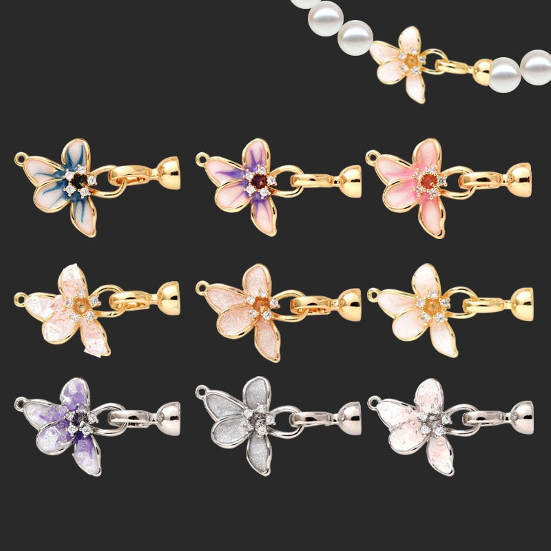 Enamel Petal Clasp Set - 2pcs