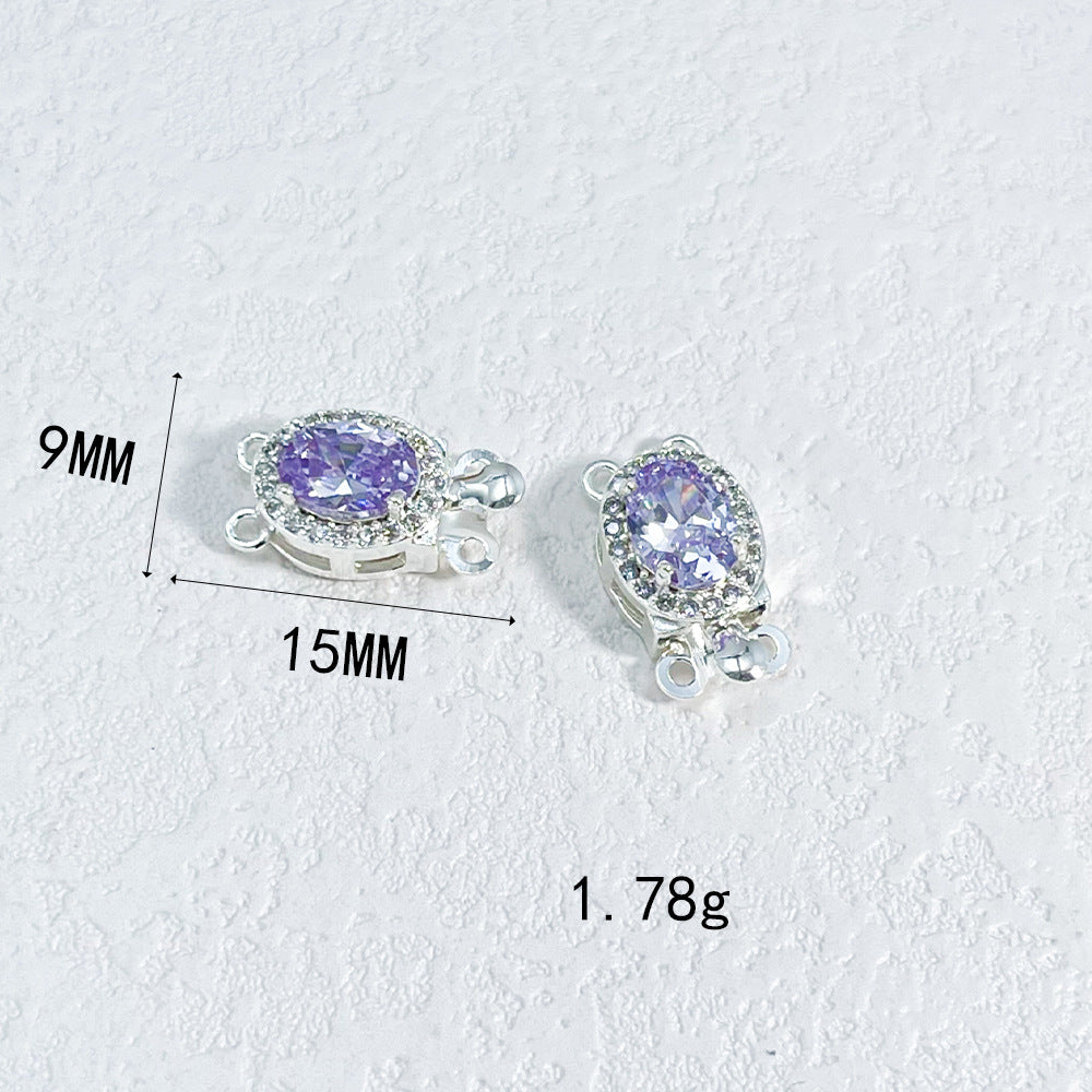 Oval CZ-Set Double-Row Clasp