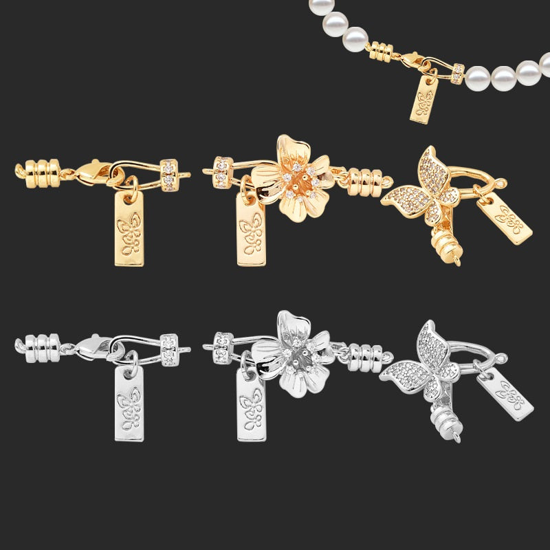 (2pcs)Lobster Clasp Set with Buttefly
