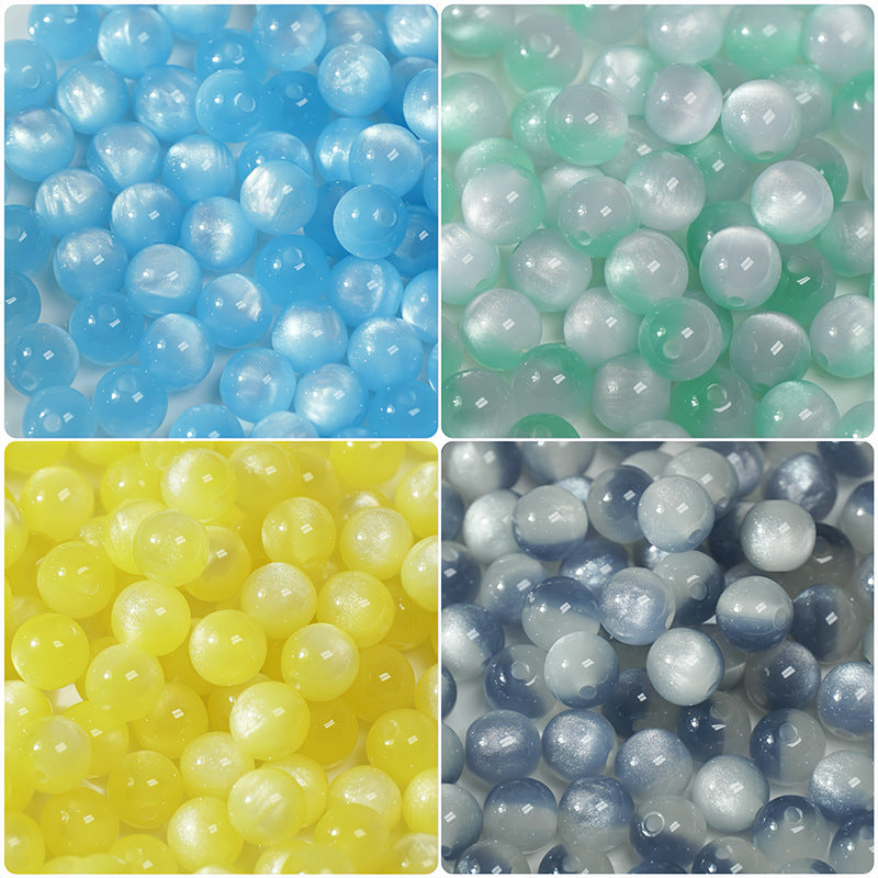 (50pcs)8/10/12/16MM Cat Eye Resin Loose Beads
