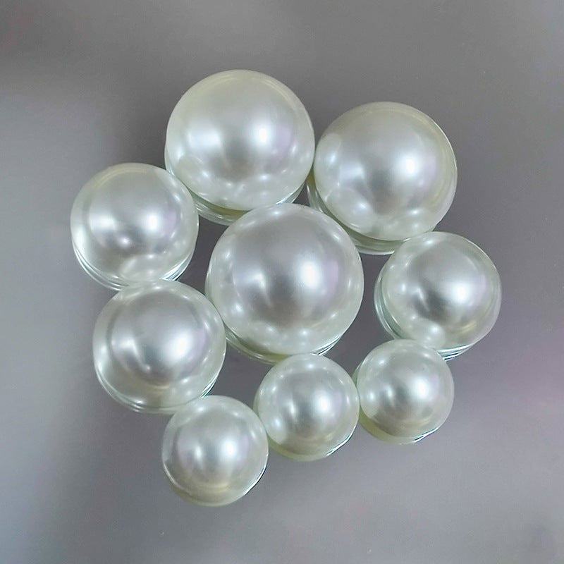 Half-Dome Flatback Pearl - High-Luster, Round, Cold White
