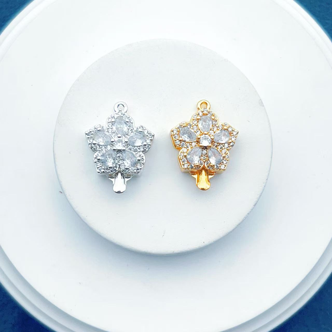Micro-Pave CZ 5 Petal Single Row Clasp