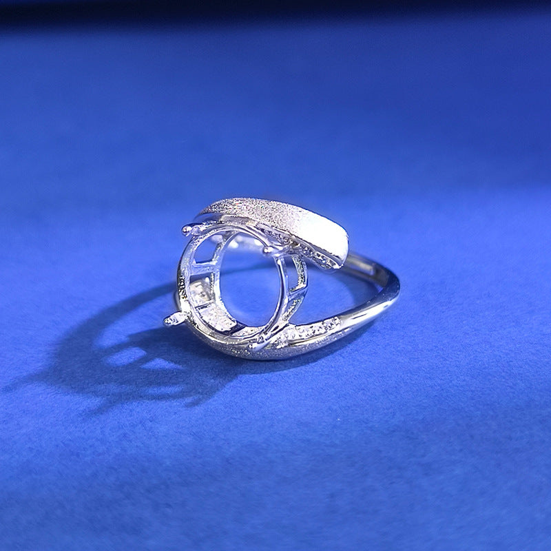 925 Sterling Silver Ring Mount for 11mm Round Gemstone, Fine Brushed Finish