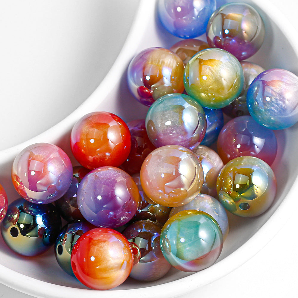 Round Beads - Tri-Color Cloudscape Series