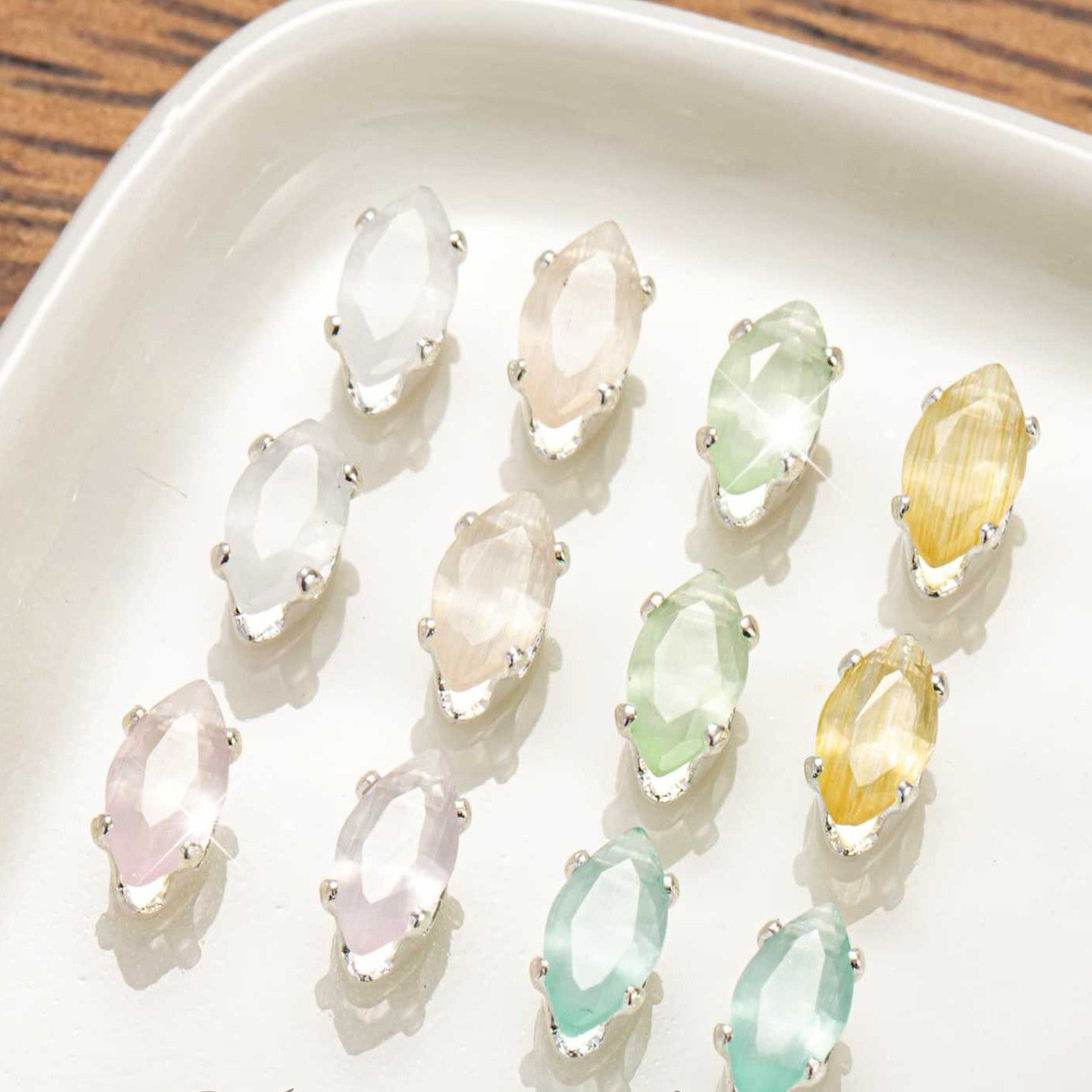 (100pcs)3x6mm Cat Eye Marquise Prong-Set CZ