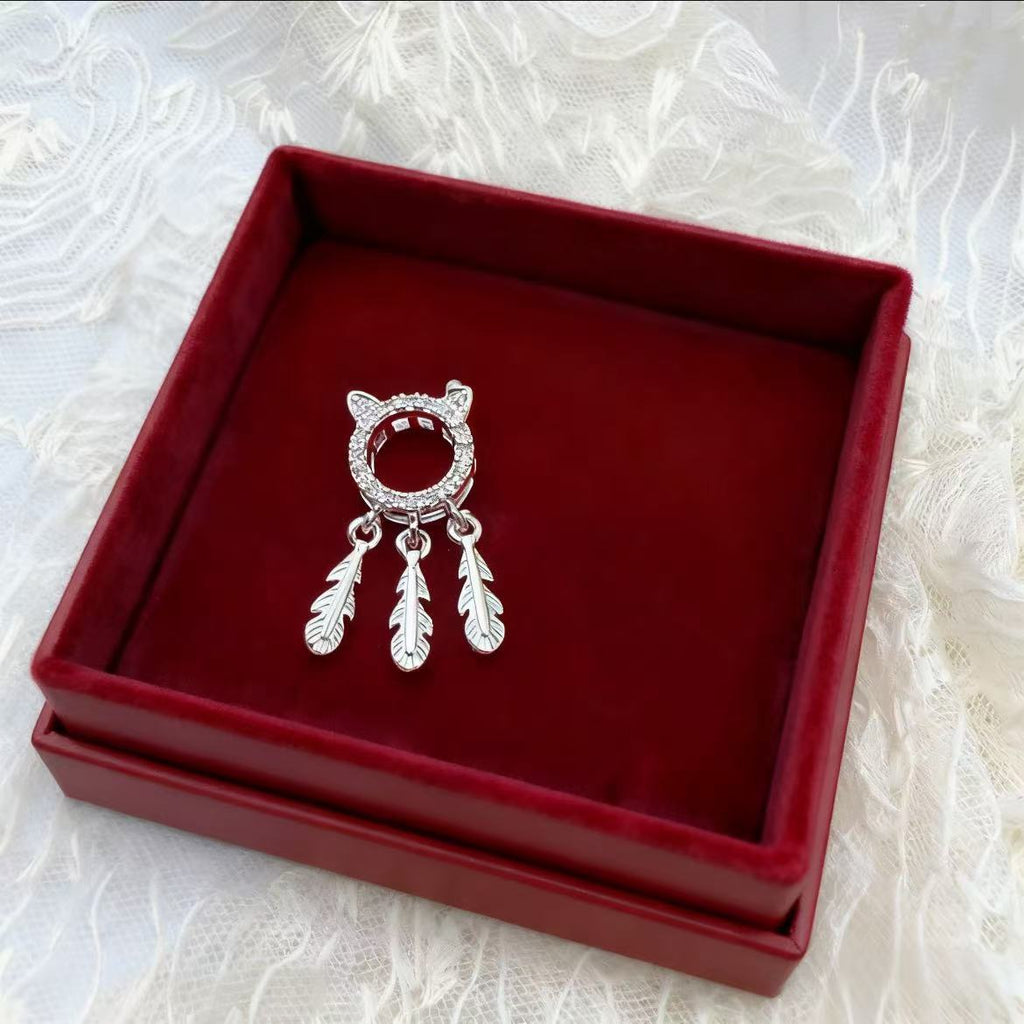 Plated Kitty Cat Bead Frame with Tassel