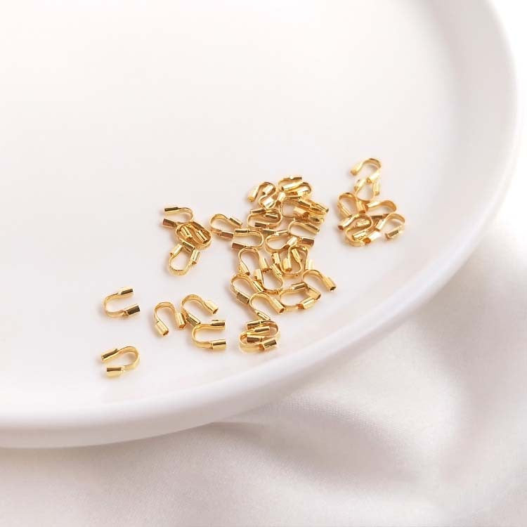 100pcs 4.5mm Plated Brass Wire Guardians, U Shape Thread Protectors