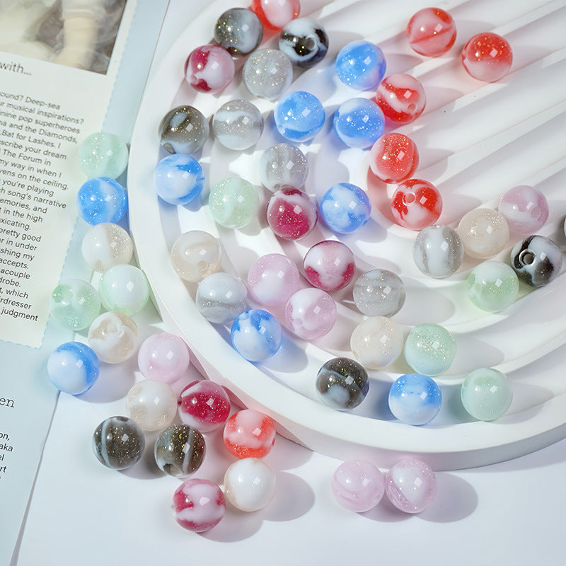 (50pcs)10mm Resin Round Beads - Sugary Glutinous Series