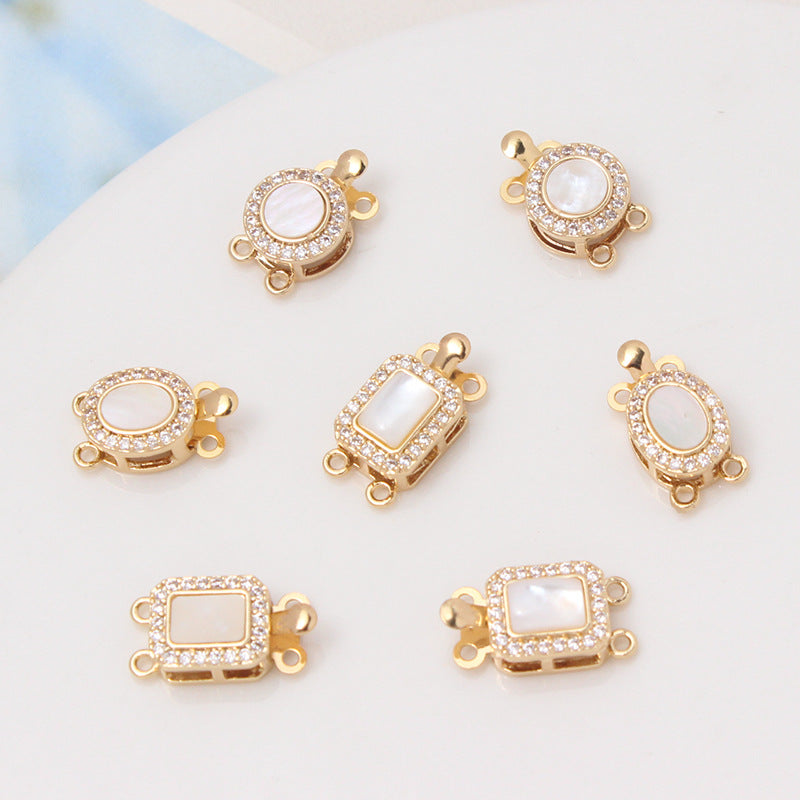 Double-Row Gold-Plated Shell Clasp