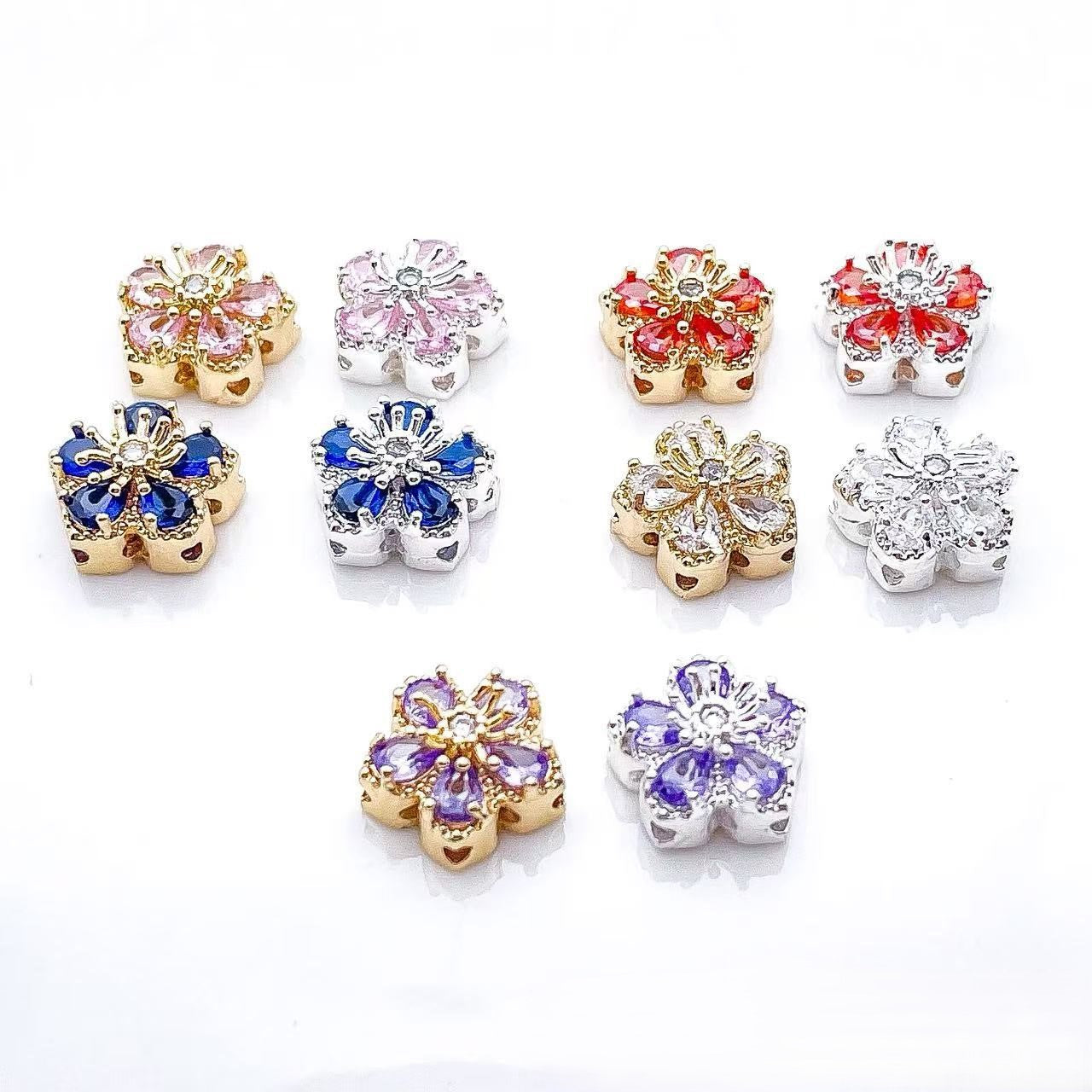 Flower CZ Spacer Beads